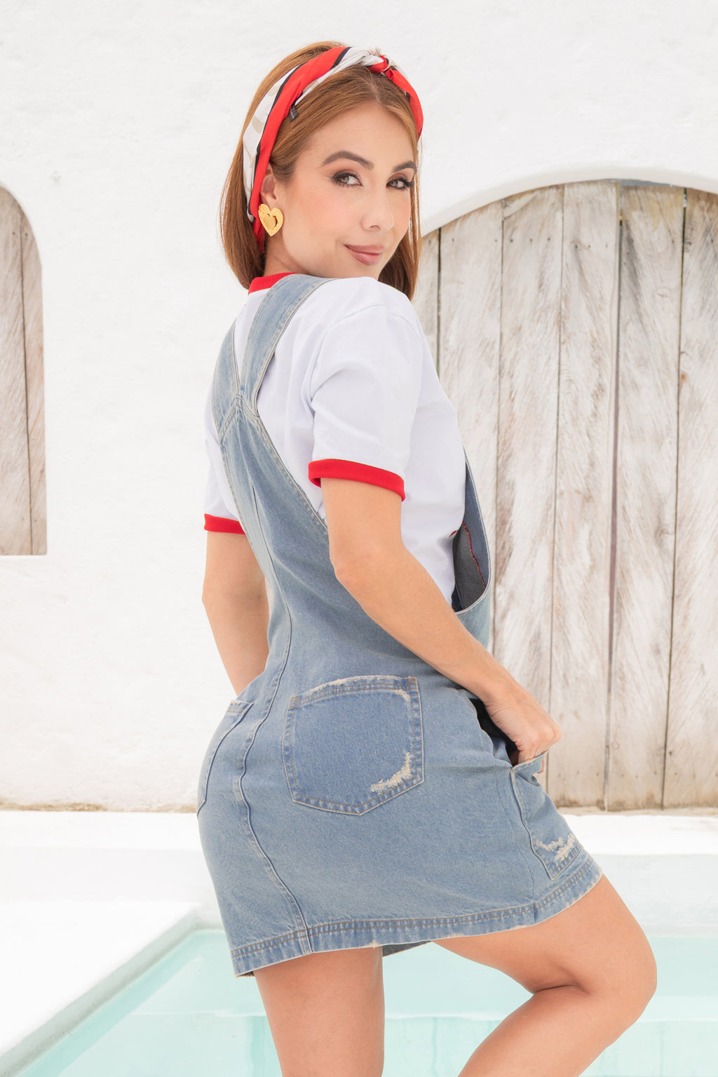 Overol Denim SV015 - Detalle botones y denim